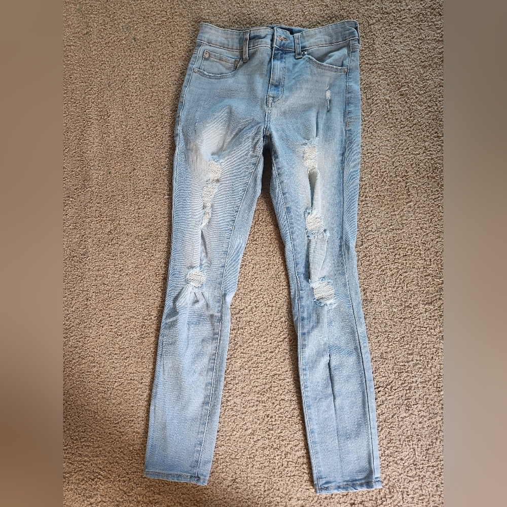 Aeropostale Light Blue Distressed Women Jeans